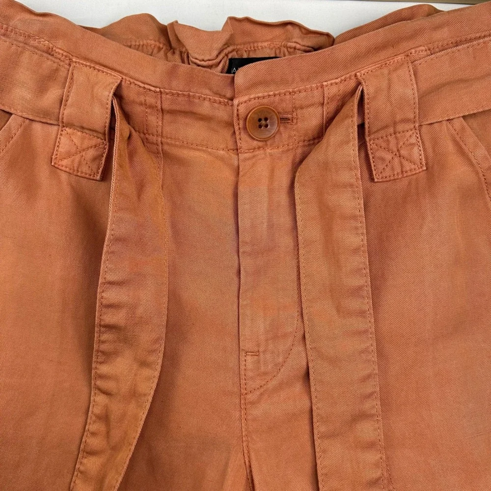 Banana Republic Tie Waist Slim Pants Pink Sand Dune Lyocell Linen 2S